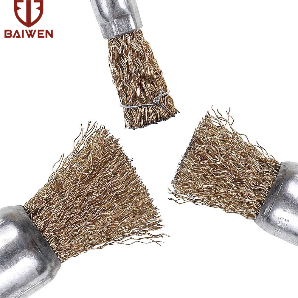 10/16/25 ミリメートル銅メッキ鋼線ホイールブラシドリルロータリーツール彫刻グラインダー研磨金属錆除去ブラシセット