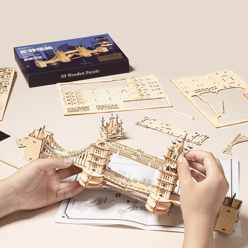 Robotime 3D Gỗ Trò Chơi Xếp Hình Tháp Big Ben Chùa Cầu Xây Dựng Mô Hình Đồ Chơi Dành Cho Trẻ Em Trẻ Em Quà Tặng Sinh Nhật