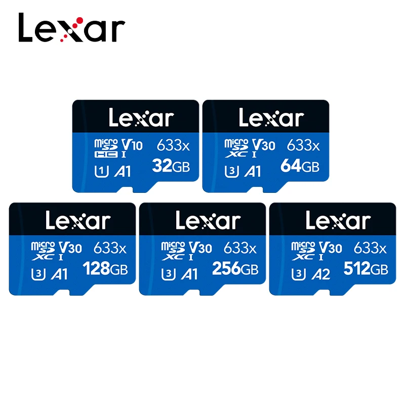 Карта памяти Micro SD Lexar 633x V10 SDXC, 32/64/128/256/512 ГБ