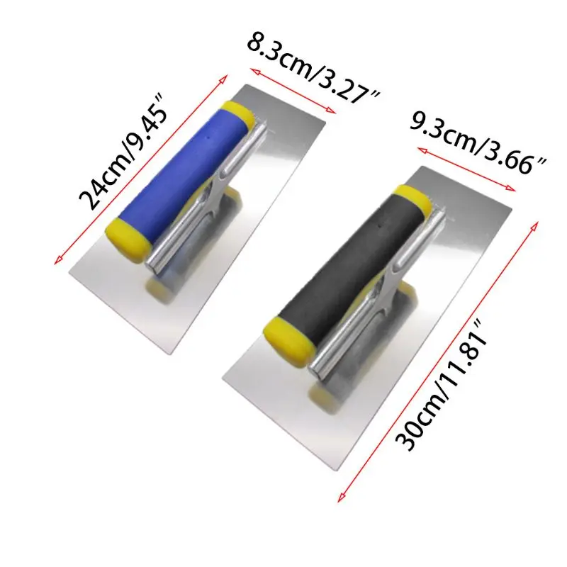 Plastering Skimming Trowel Spreader with Ergonomic Handle Stainless Steel Putty Knife for Grouting Tile Flooring Wall