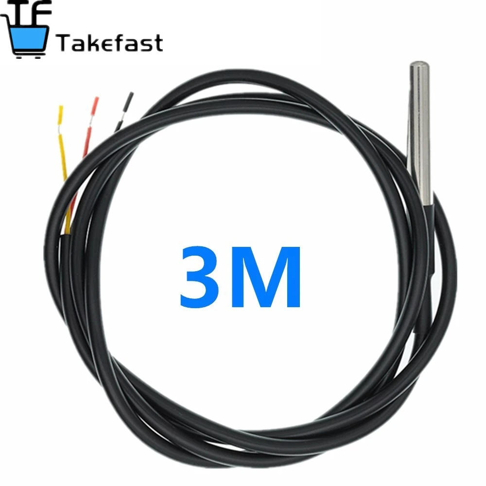 DS18B20 온도 센서 모듈 키트 방수 100CM 디지털 센서 케이블 Arduino 용 스테인레스 스틸 프로브 터미널 어댑터