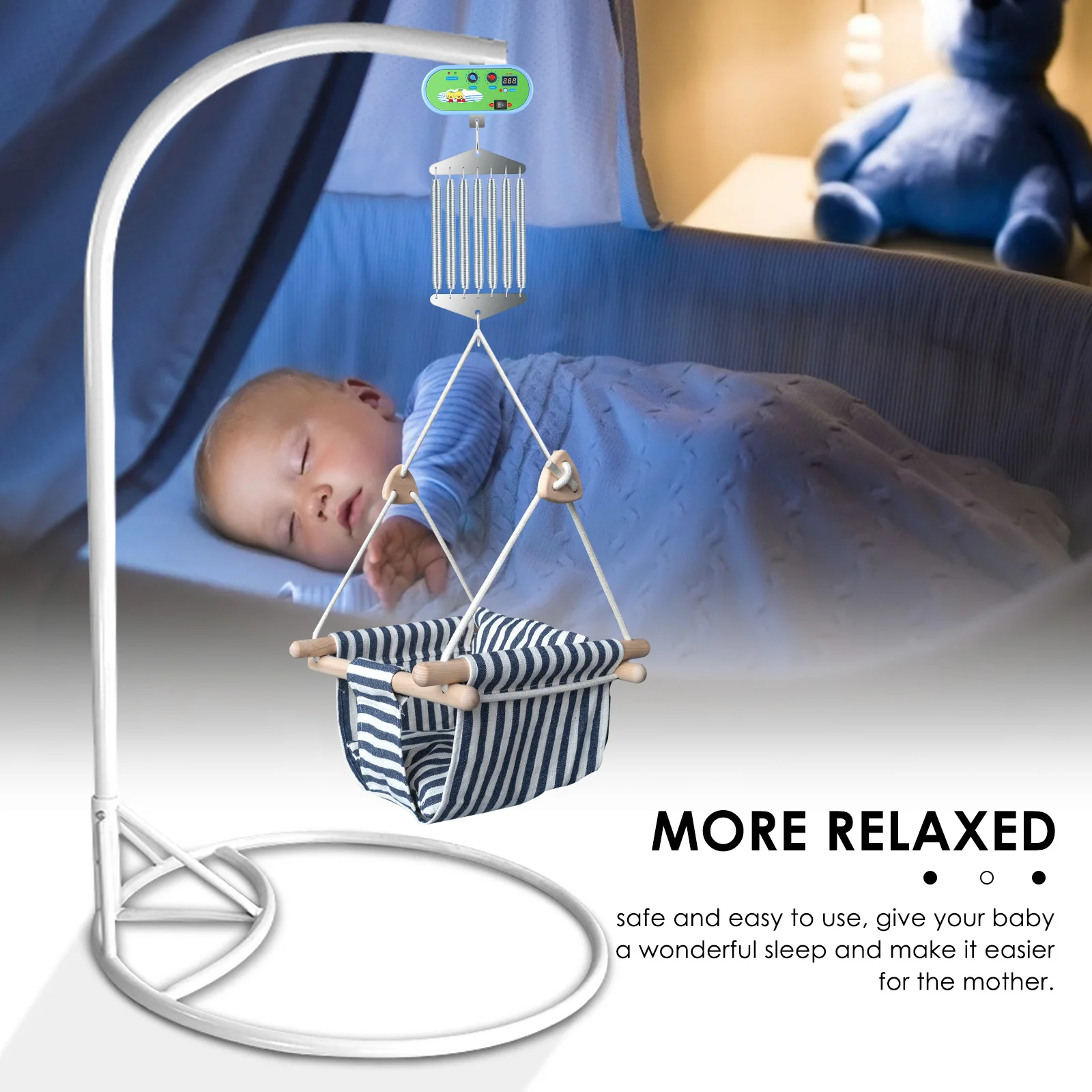 Controlador elétrico de balancim para bebês, berço de balanço, berço de mola para bebê, motor de rede, 10 níveis de velocidade ajustável