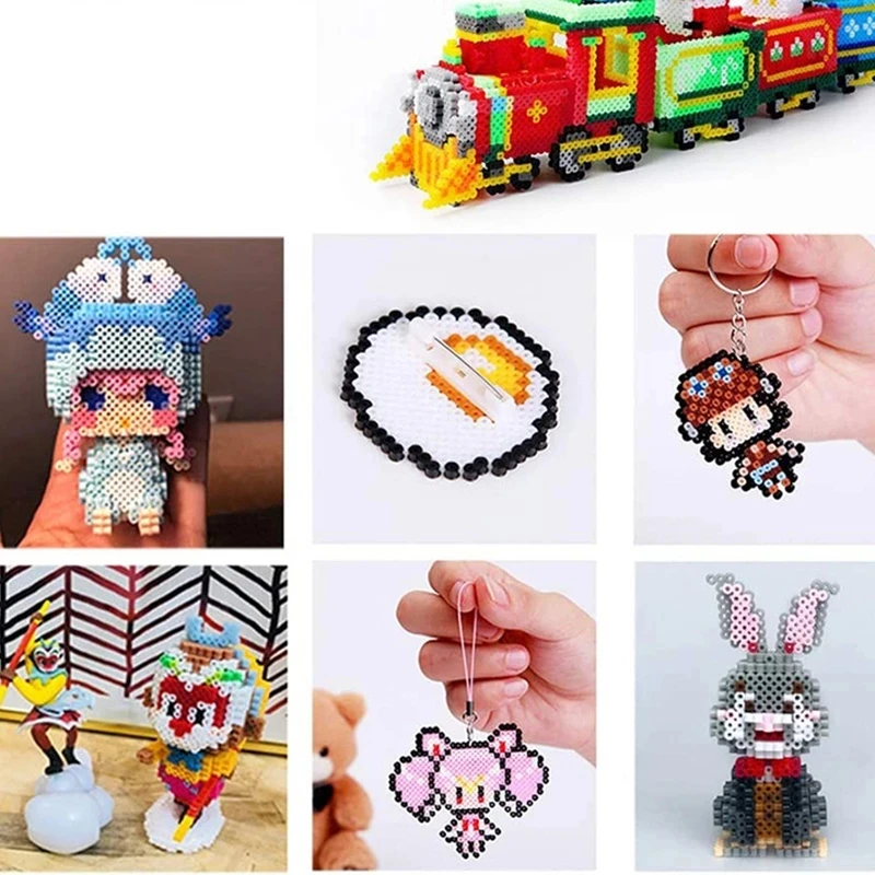 72/48 Màu Sắc Hộp Hama Hạt Đồ Chơi 2.6/5Mm Nhựa Xếp Hình Giáo Dục Trẻ Em 3D Ghép Hình Tự Làm Đồ Chơi Cầu Chì Hạt pegboard Tờ Ủi Giấy