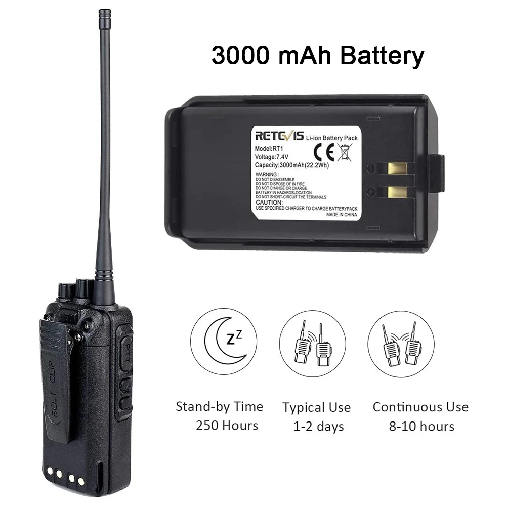 10w leistungs starkes Walkie-Talkie mit großer Reichweite 10 km retevis rt1 vhf oder uhf High-Class-Funks prech gerät für das Jagd geschäft