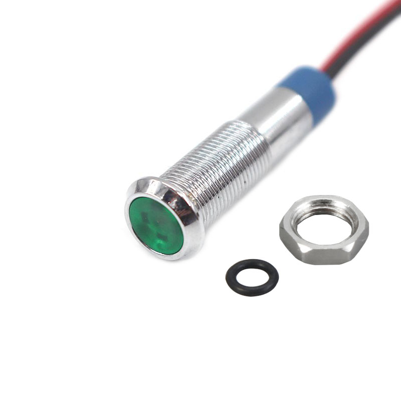 1PC LED โลหะไฟแสดงสถานะ 6 มม.กันน้ําสัญญาณไฟเตือน 12V 24V 220V โวลต์สีแดงสีเหลืองสําหรับแดชบอร์ดเรือ