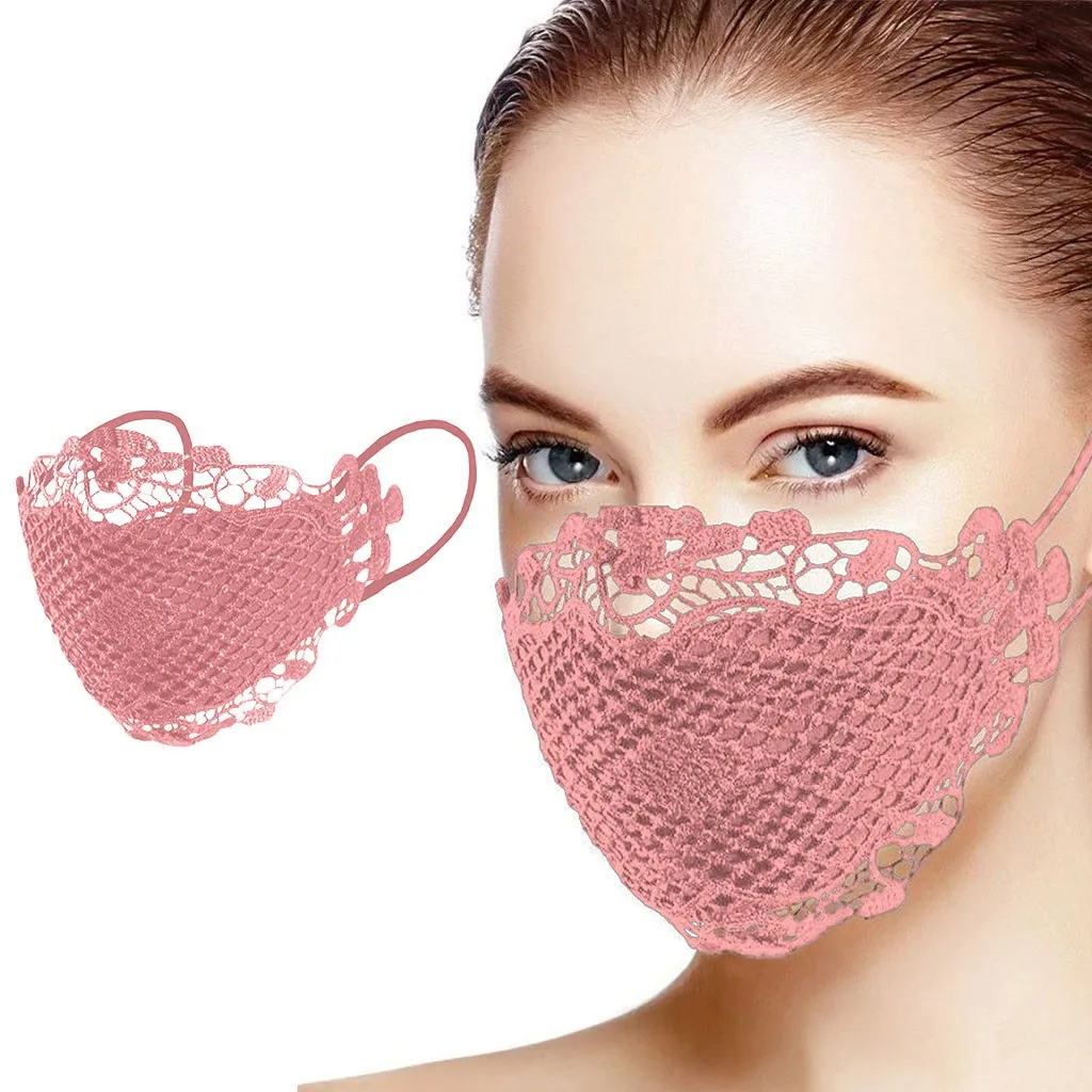 PM2.5กรองหน้ากากลูกไม้ที่ละเอียดอ่อน Applique และสามารถนำกลับมาใช้ใหม่ได้ปากหน้ากากใบหน้าป้องกันฝุ่น Facemask Mascarilla Mujer