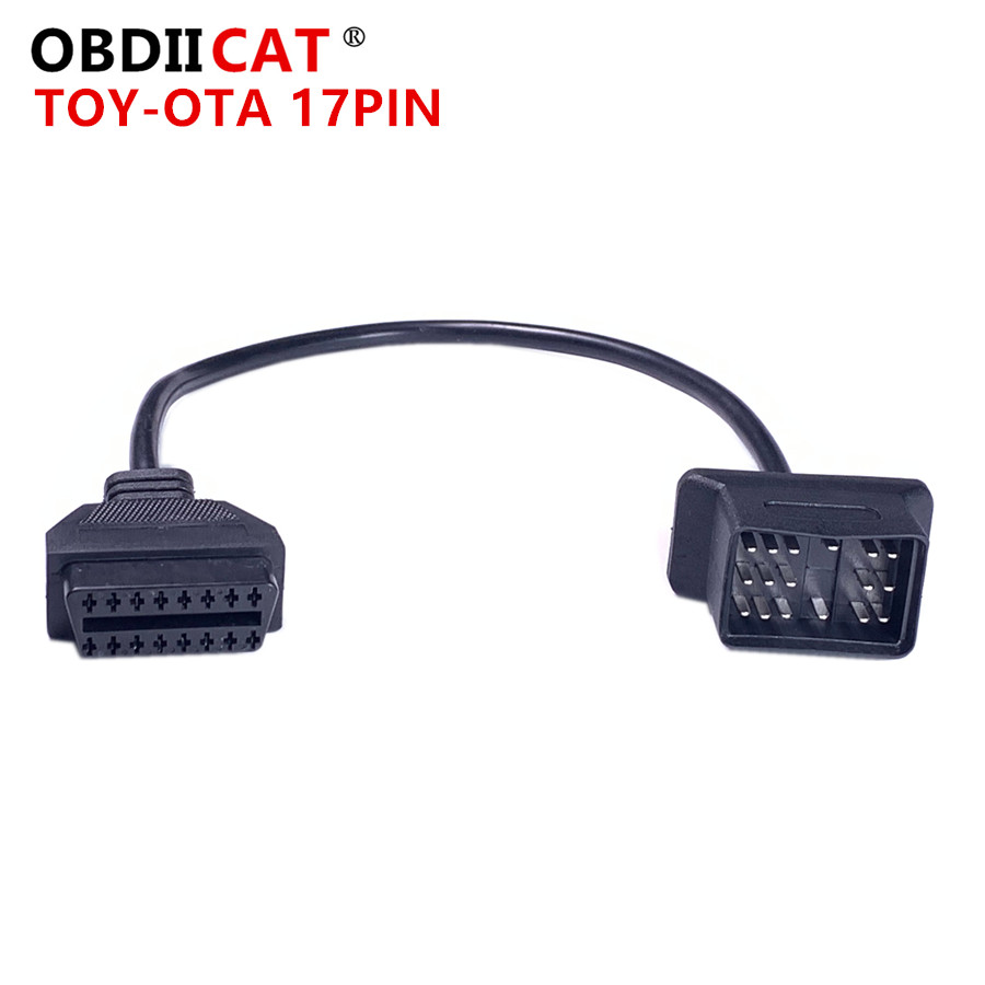 ZJD-Voor Toyota 17Pin Naar 16 Pin Voor Obd Obd2 Adapter Kabel Lood Diagnostische Interface 17 Pin Obdii Verlengkabel