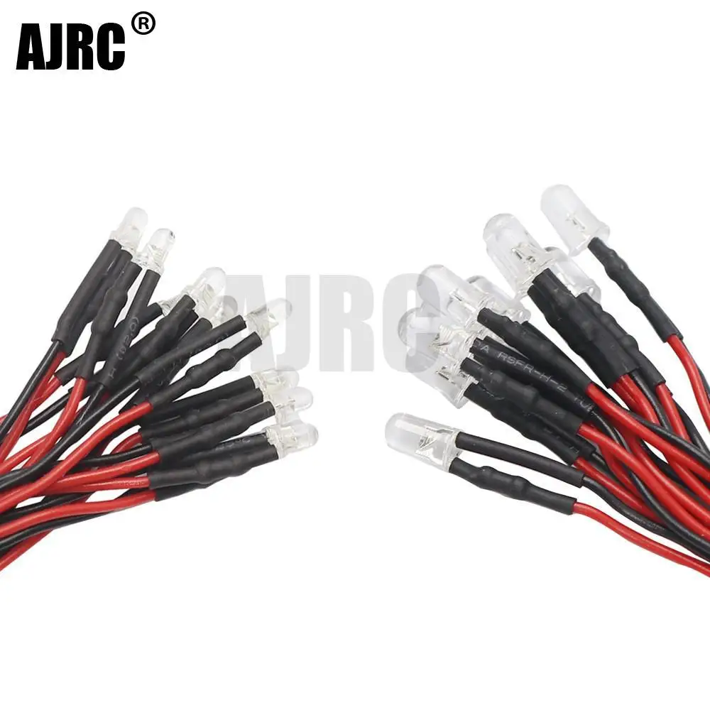 10 ชิ้น 3 มิลลิเมตร 5 มิลลิเมตร 3 โวลต์ - 12 โวลต์ไฟ Led สีแดงสีขาวสีเหลืองสําหรับ 1/10 Rc Crawler รถ Traxxas Trx4 G63 Axial Scx10 D90 D110 Rgt Hsp Yikong