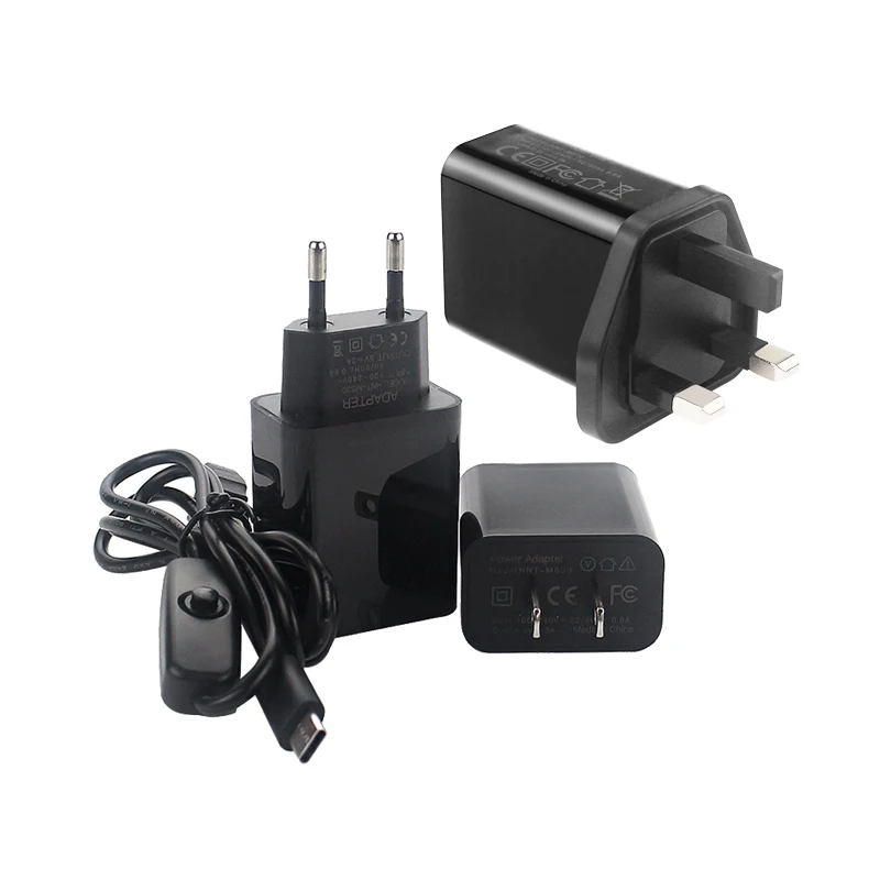 Raspberry Pi 4 fuente de alimentación 5V 3A adaptador de corriente UE EE. UU. Reino Unido SU USB tipo C Cable USB con interruptor de encendido/apagado para Pi 4 naranja Pi 3 4 LTS