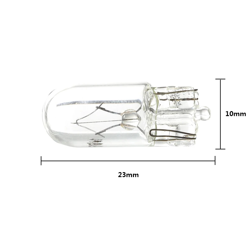10 x branco t10 w5w 501 194 lâmpada de sinal transparente vidro 12v 5w branco quente w2.1x9.5d único filamento lâmpada do carro luz automática