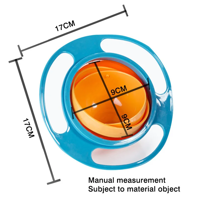 Universal-Gyro-Schüssel für Kinder, 360° drehbar, auslaufsicher, praktisches Design, für Kinder, rotierende Balance, solide Futternäpfe, Teller, Geschirr