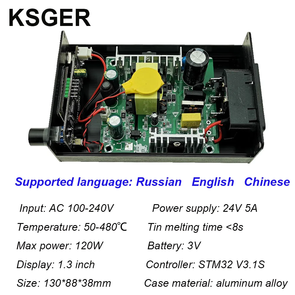 KSGER STM32 V3.1S T12 สถานีบัดกรี OLED DIY อลูมิเนียม FX9501 จับเครื่องมือไฟฟ้าผู้ถือ Auto-sleep T12 เหล็กเคล็ดลับ