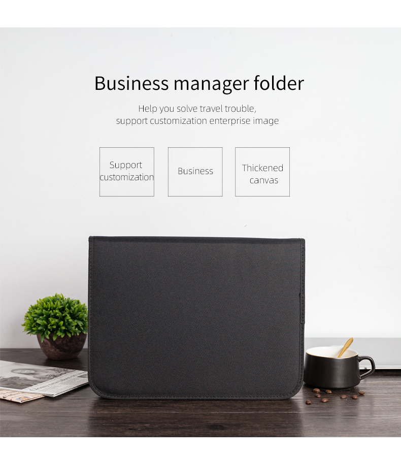 Business Office Konferenz Dokument Dateiordner Organizer A4 Schwarz, Stoff Oxford Padfolio Portfolio Aktentasche