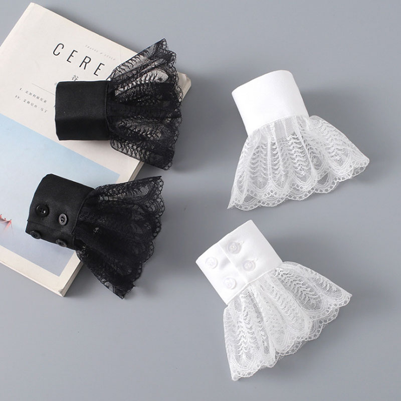 Aushöhlen Stickerei Floral Spitze Gefälschte Ärmeln Für Pullover Hochzeit Falsche Hülse Manschetten Prinzessin Handgelenk Wärmer Pullover Dekorative