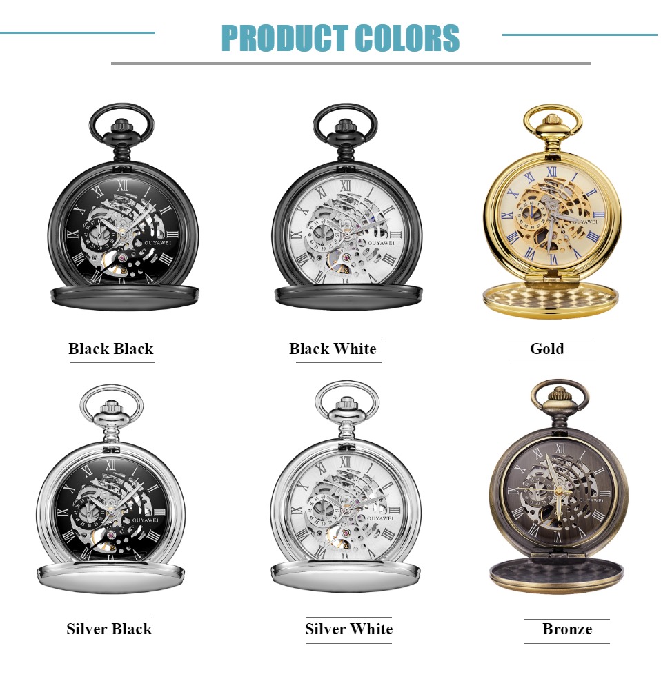 Reloj de bolsillo mecánico de acero inoxidable para hombre, esfera con mecanismo al descubierto informal a la moda, relojes de cadena Fob mecánicos de cuerda a mano dorados de lujo para hombre