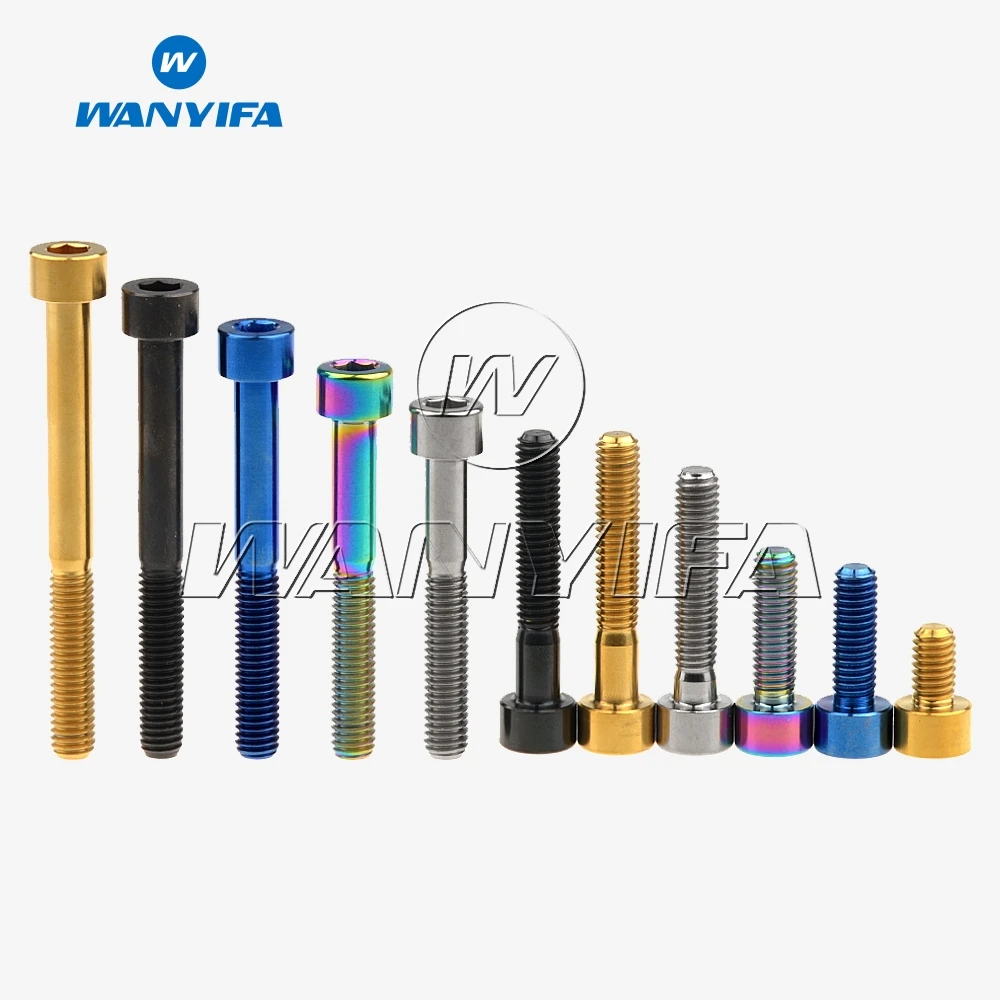 Wanyifa-pernos de titanio Ti M6 x 10 15 16 18 20 25 30 35 40 45 50 55 60 65mm tornillo para freno de auriculares de bicicleta
