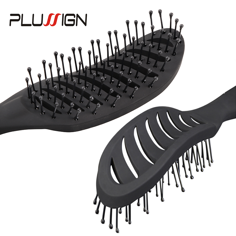 プロフェッショナル Plussign ポータブル旅行折りたたみヘアブラシコンパクトポケットヘアコーム双頭帯電防止コーム 4 色