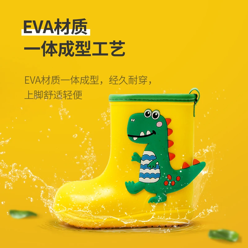 Crianças botas de chuva do bebê meninos menina eva antiderrapante ao ar livre dos desenhos animados dinossauro botas de chuva para crianças à prova dwaterproof água botas menina botas de chuva