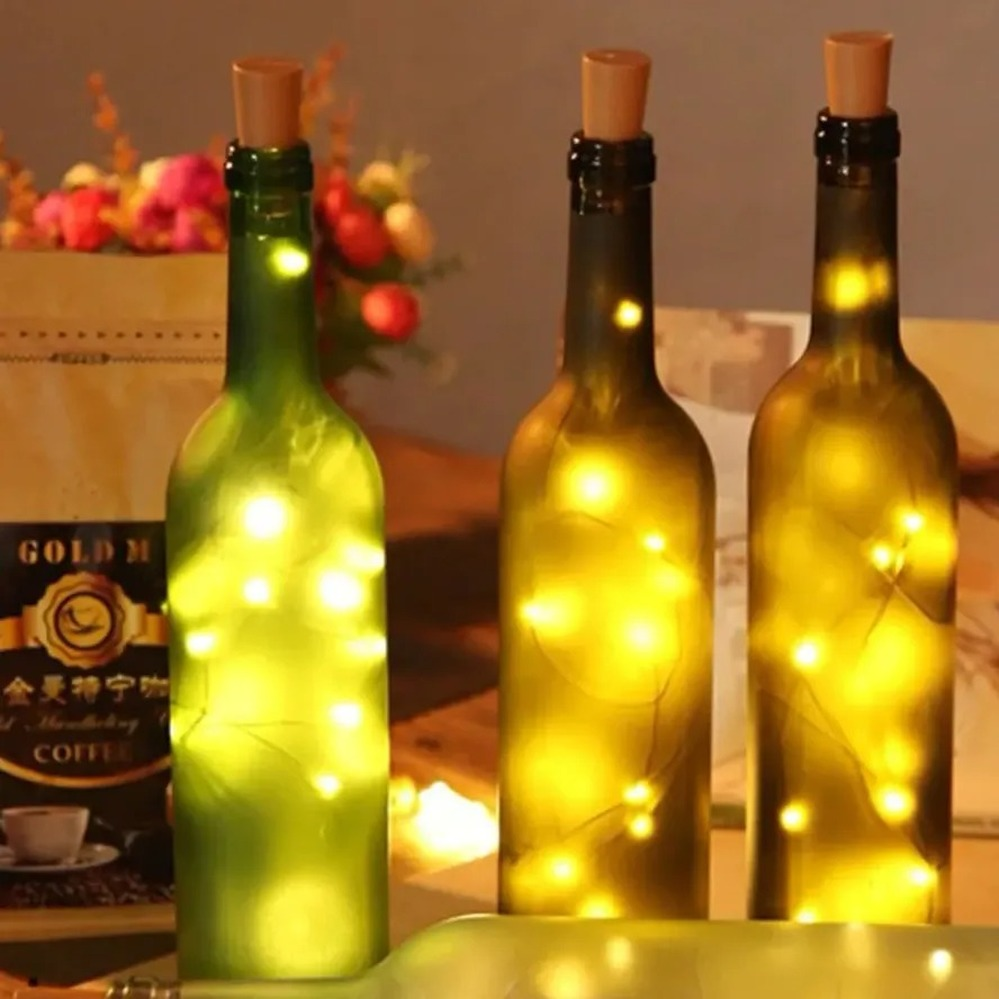 1M 2M 3M LED corcho tapa de botella de vino lámpara cadena de luz alambre de cobre luz de hadas para vacaciones Navidad fiesta decoración de boda