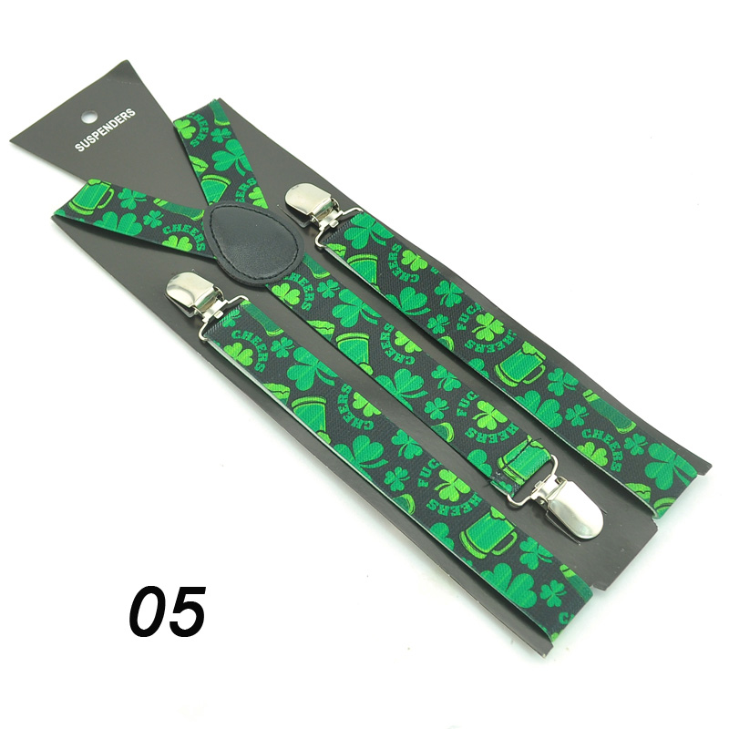 Tirantes para pantalones y mujeres para hombre, soporte para pantalones, diseño de marca, mezcla de copa de cristal de cerveza amarilla, tirantes de hojas verdes, correa elástica con 3 Clips