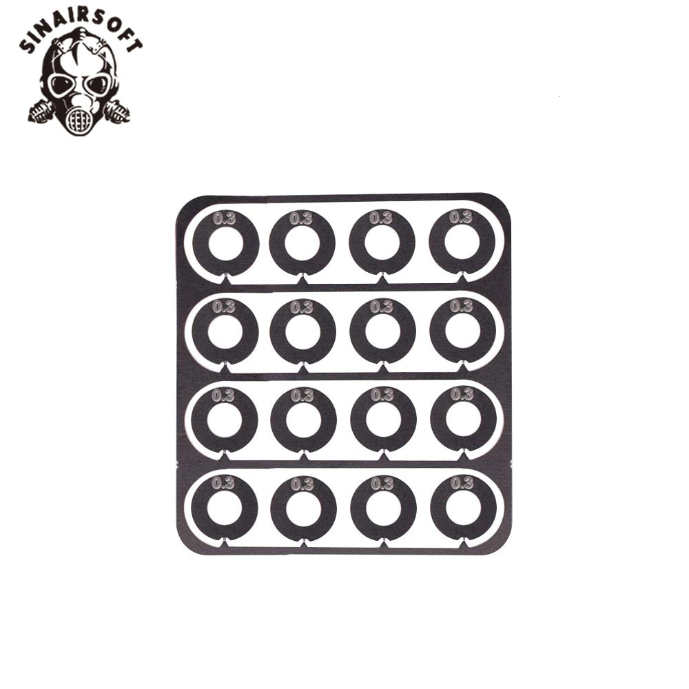 Cuñas de superprecisión de acero inoxidable, conjunto de engranajes de caja de cambios, ajuste de espacio libre para accesorios de Paintball Airsoft, 48 Uds.
