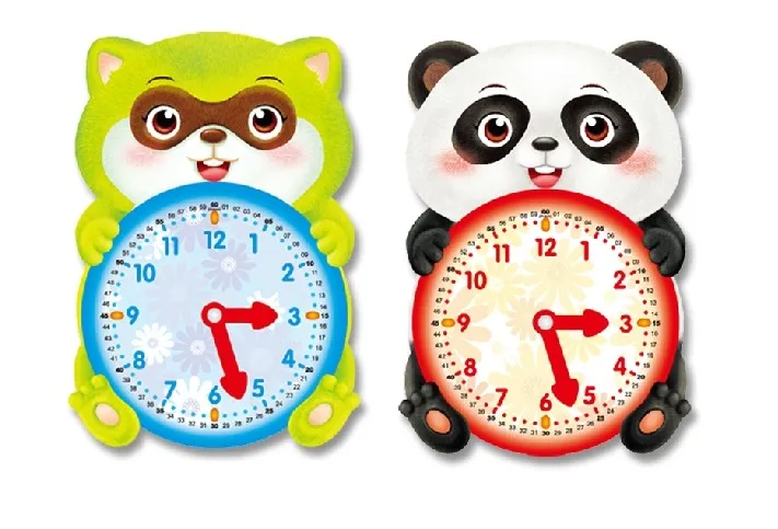 Jam Bayi Mengajar Anak-anak untuk Belajar Mengenali Waktu Anak Arloji Jam Menit Detik Mainan Bantu Gelang Tangan Kartun Pendidikan