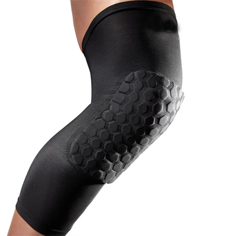 Professional Honeycomb Crashproof เข่าสนับสนุนอุปกรณ์ป้องกันกีฬาขาเข่า Pads Breathable BANDAGE บาสเกตบอลเข่ารั้ง