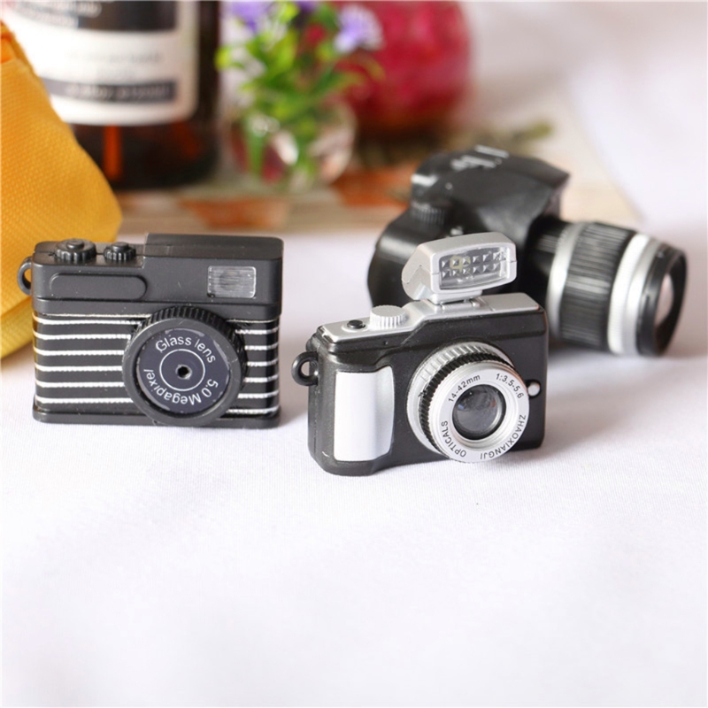 Sơ Sinh Đạo Cụ Chụp Ảnh Búp Bê Mini Camera 1/12 Nhà Búp Bê Mini Vintage Retro Camera Đồ Chơi Bé Phụ Kiện