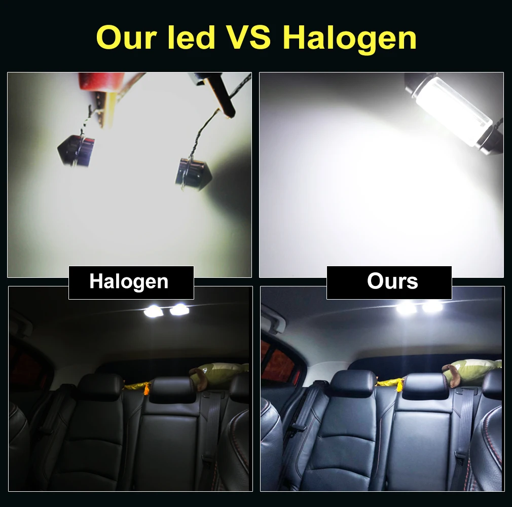 10 ชิ้น C5W C10W หลอดไฟ LED Canbus 31 มิลลิเมตร 36 มิลลิเมตร 39 มิลลิเมตร 41 มิลลิเมตร Festoon Led ภายในรถโดมอ่านใบอนุญาตแผ่น 12 โวลต์อัตโนมัติสีขาว