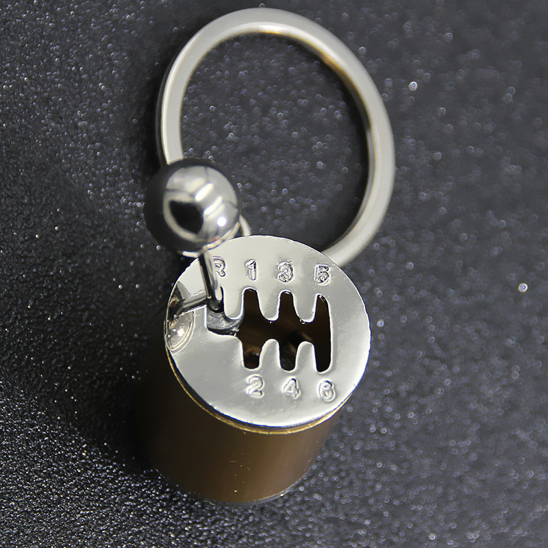 Carro criativo 6 velocidades caixa de engrenagem cabeça chaveiro alavanca transmissão manual metal chaveiro carro reequipamento metal pingente chaveiro