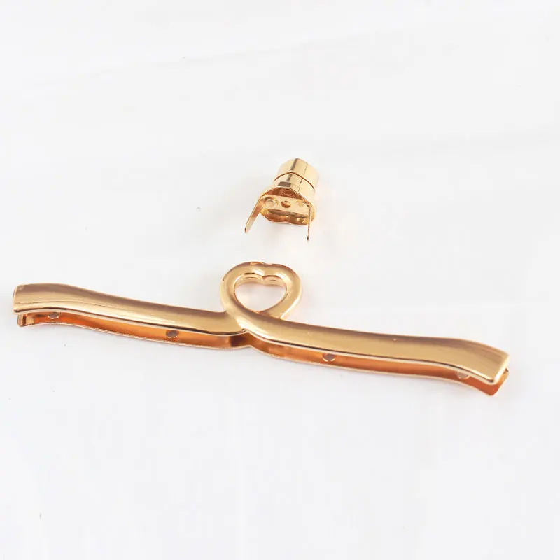 Kim Loại Khóa Xoay Túi Phần Cứng Hình Trái Tim DIY Bền Dệt Túi Phụ Kiện Xoắn Khóa Khóa Xoay Vàng Màu Thép mới