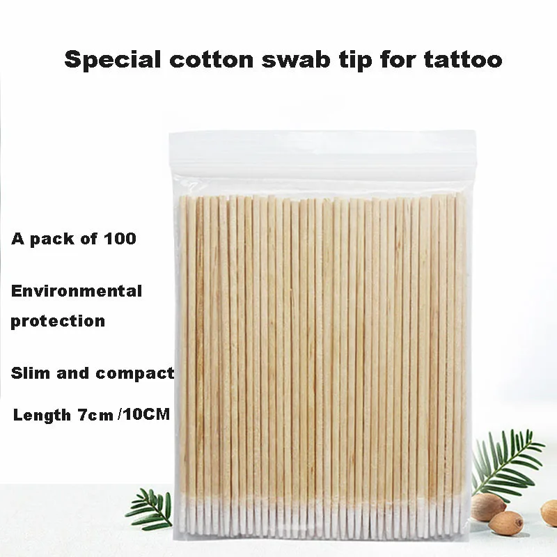 ผ้าฝ้าย Swab Lint ฟรี Micro แปรงไม้ Cotton Buds Swabs ทําความสะอาดหู Stick Eyelash Extension กาวถอดเครื่องมือ