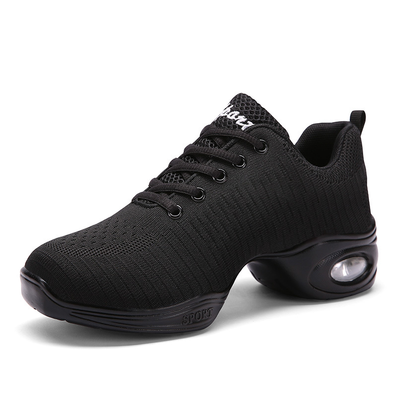 Zapatos de baile para mujer, zapatillas modernas de suela exterior blanda para Jazz, zapatillas deportivas de malla transpirables y ligeras para baile y Fitness