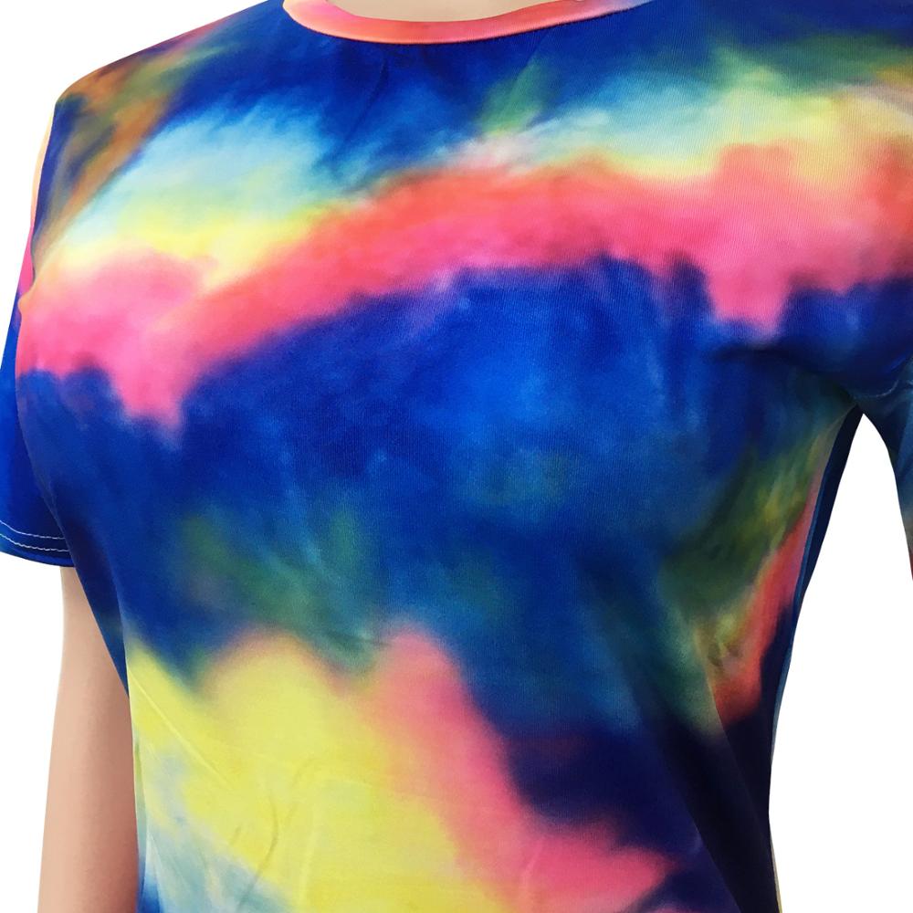 女性用2点セット,Tシャツとショーツ,ラウンドネック,プリント,セクシー,卸売