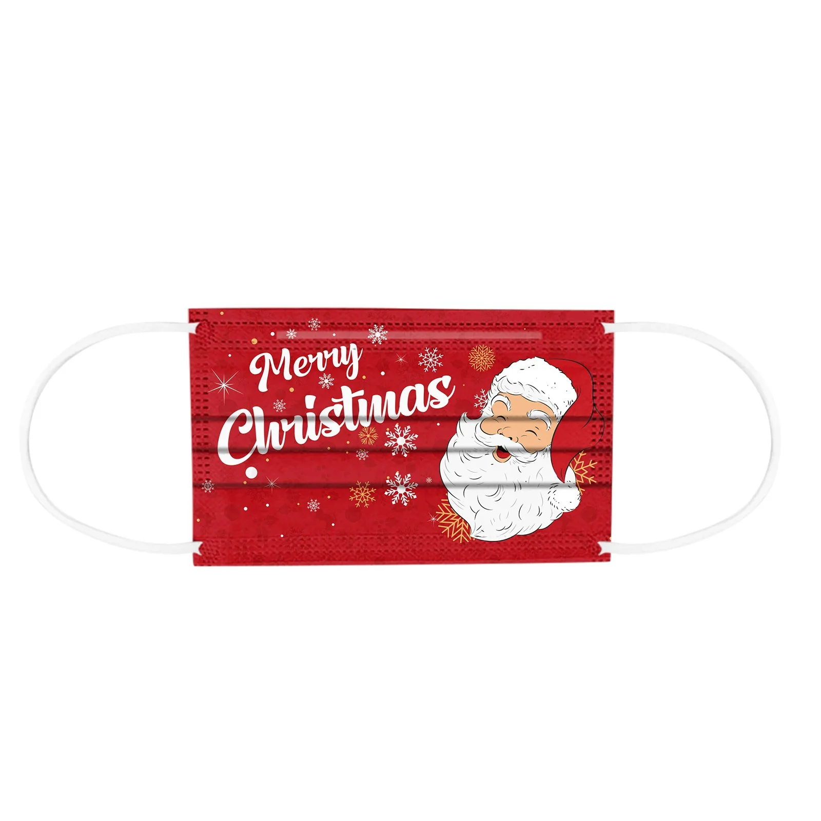 50 Buah Dewasa/Anak-anak Natal Masker Sekali Pakai Uniseks Dicetak Penutup Wajah Lembut 3-Layer Anak Tahan Debu Pm2.5 Masker Earloop Masker