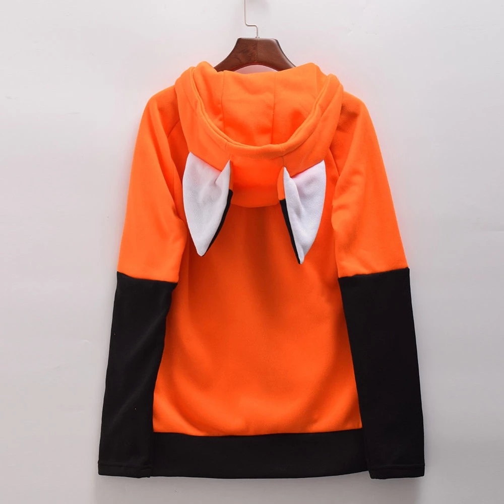 Animal Fox Ears Cosplay Disfraz Chaqueta con capucha Sudadera naranja cálida Cosplay Sudadera con capucha unisex