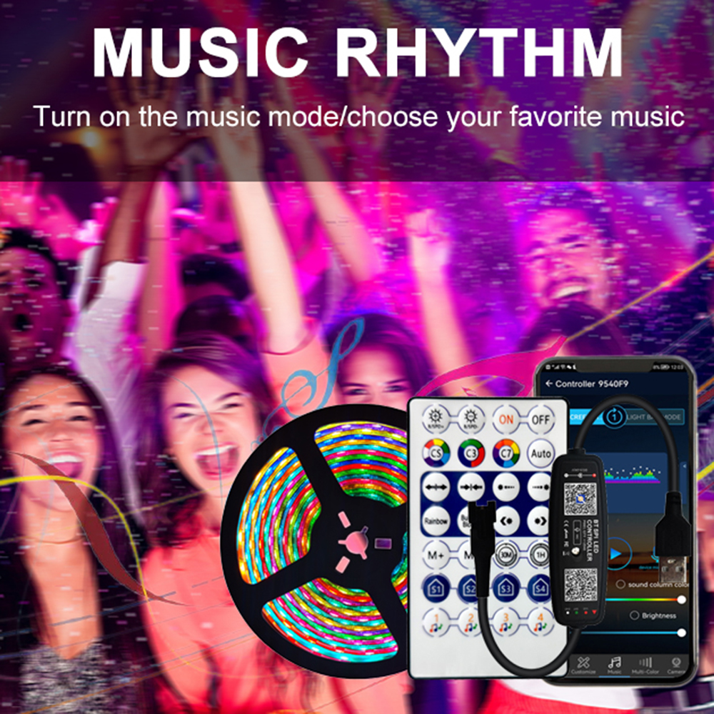 DC5-24V 28Key LED Controller mit Musik Bluetooth App Fernbedienung für Smart 5050 RGB individuell adressierbare Streifen Licht 2048 Pixel