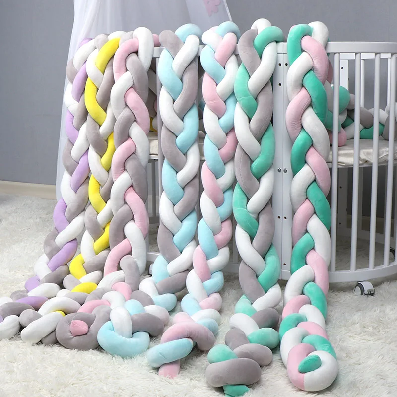 1M/2M/3M Giường Cũi Em Bé Bảo Vệ Nút Thắt Giường Cho Bé Ốp Lưng Dệt Vải Sang Trọng Trẻ Sơ Sinh Cũi Đệm dành Cho Bé Sơ Sinh VƯỜN Ươm Giường Ốp Lưng Trang Trí Phòng