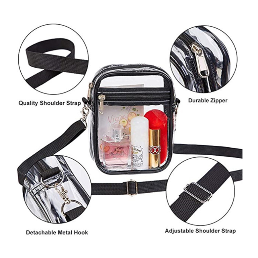 ผู้หญิง/ผู้ชาย PVC ขนาดเล็กสแควร์กระเป๋าสุภาพสตรีโปร่งใสกันน้ำ Crossbody กระเป๋าสำหรับ Unisex ฤดูร้อน Beach Pack เหรียญกระเป๋า