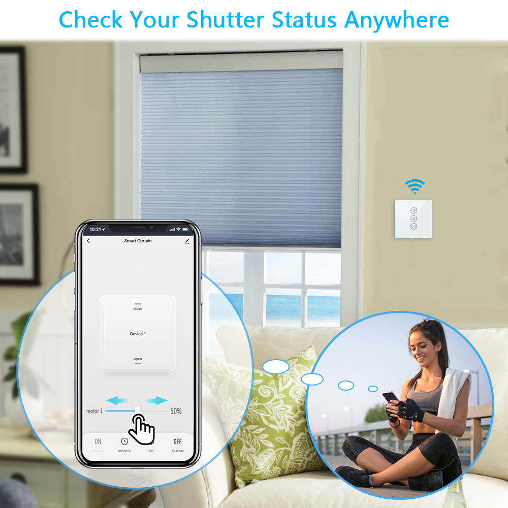 Tuya Cuộc Sống Thông Minh ZigBee 3.0 Màn Mù Công Tắc Cho Cửa Cuốn Điện Google Nhà Alex MQTTa Echo Điều Khiển Bằng Giọng Nói tự Làm