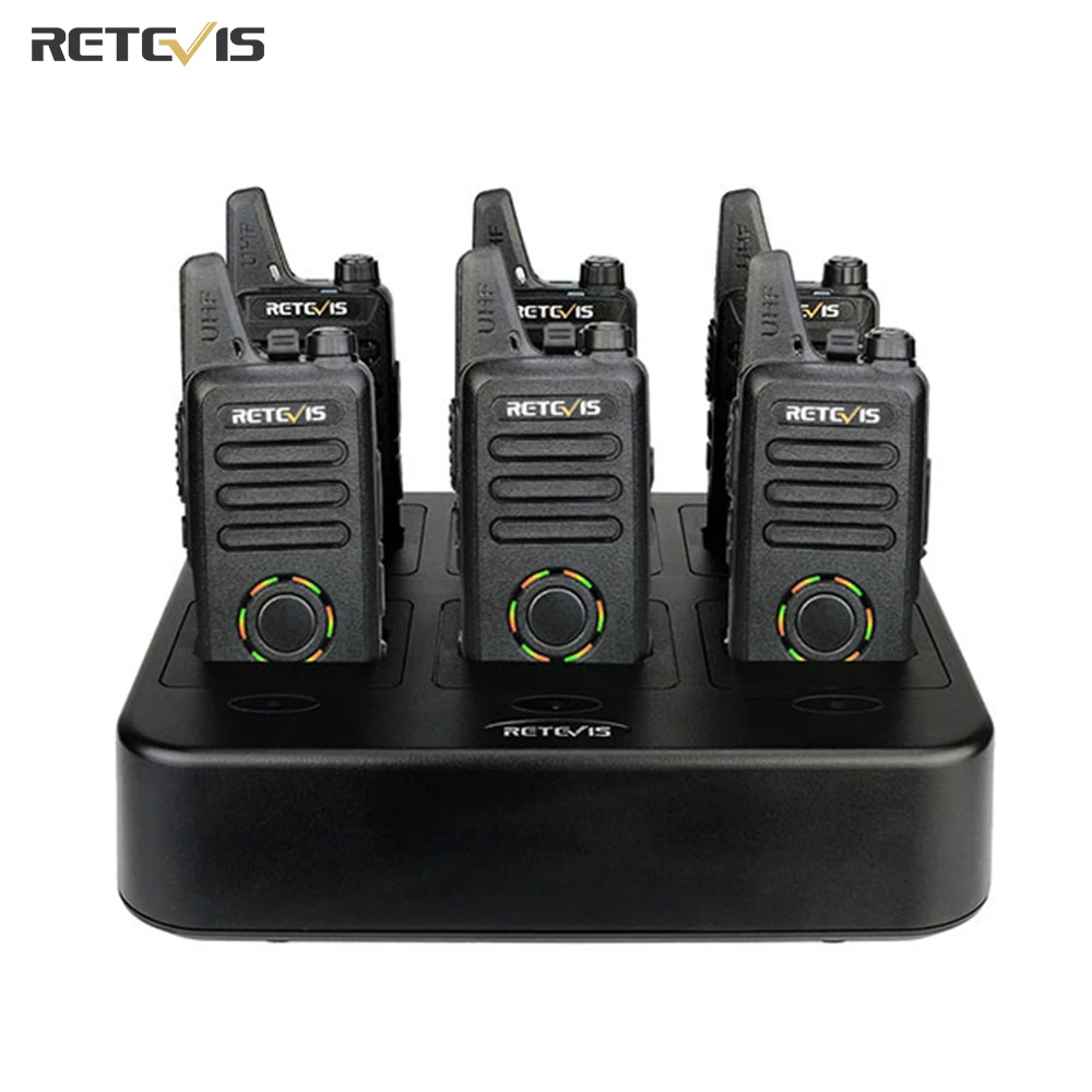 Retevis RT22S Mini Two Way Radio Walkie Talkie 6 stücke + Sechs-Weg Ladegerät VOX Hände-freies Hotel/Restaurant/Supermarkt Walkie-talkies