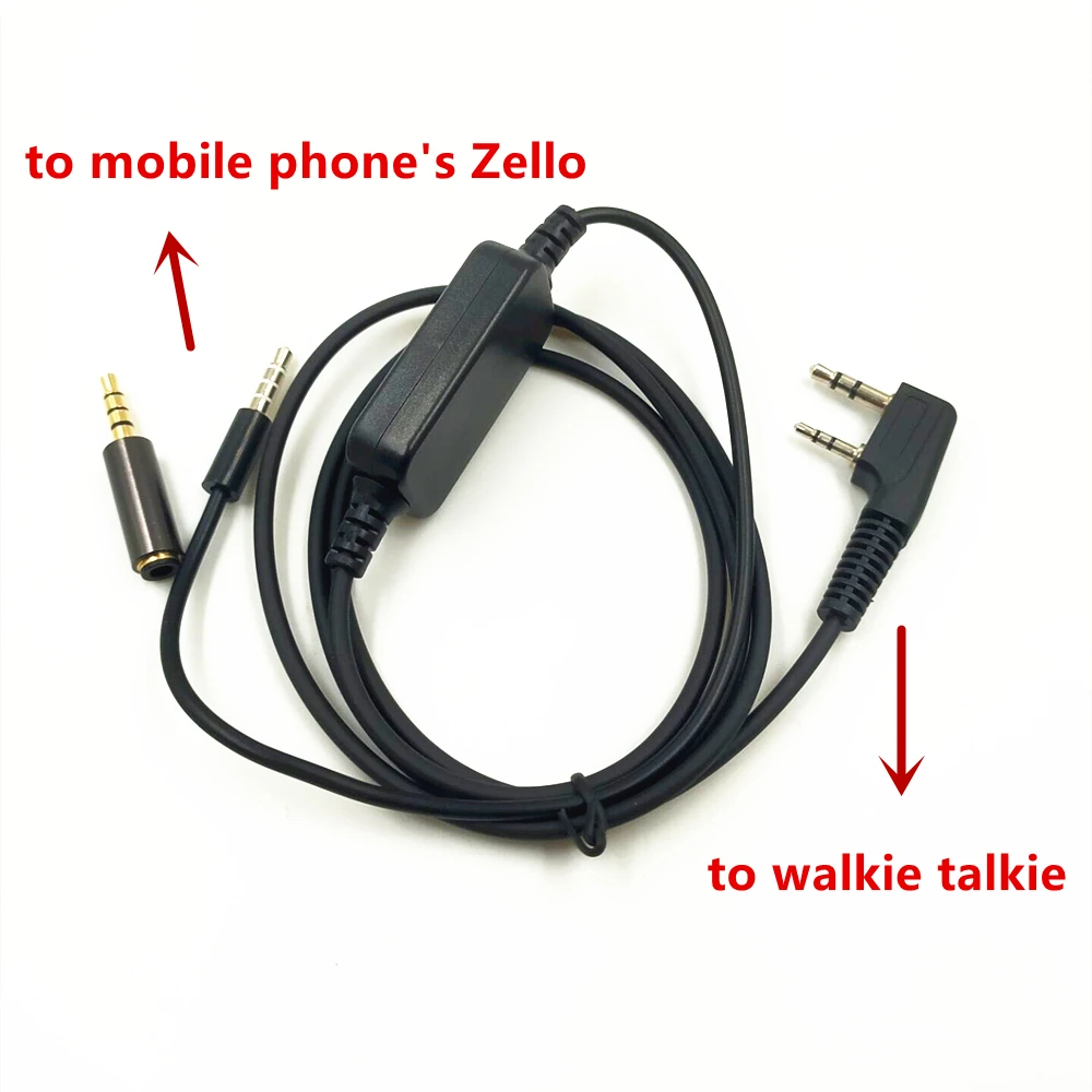 Zello-k1ケーブルオーディオインターフェースケーブルbaofeng UV5R UV-82ケンウッドwouxun tyt (zello携帯電話のアンドロイド、ios)