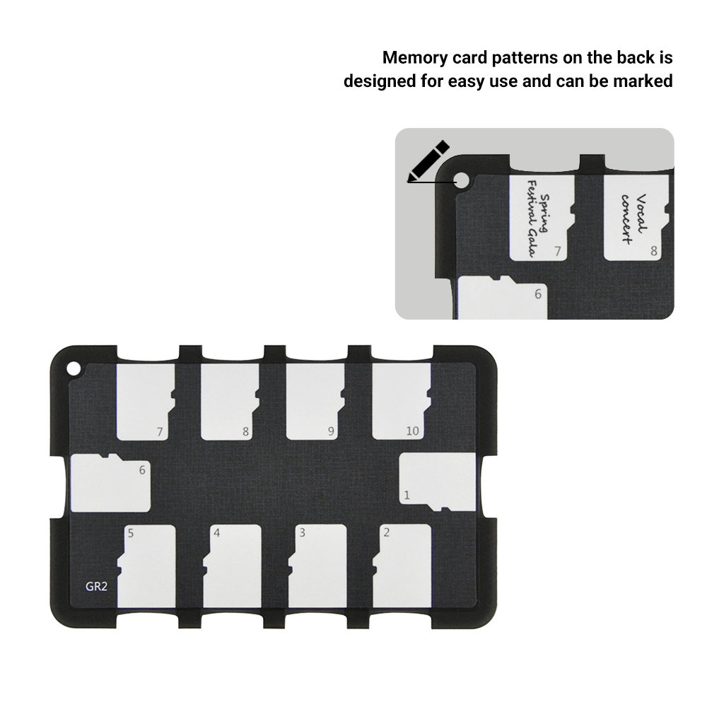 JJC Thin Micro SD-Kartenhalter SD-Kartenetui Brieftasche Kreditkartengröße für SD Micro SD TF-Karten Hartschale Kamera Fotozubehör