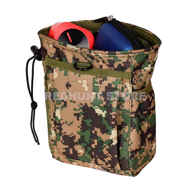 Tactical Molle Drawstring Magazine Dump Pouch Adjustable Utility Belt Fanny Hip Holster Bag Outdoor Ammo Storage Pack