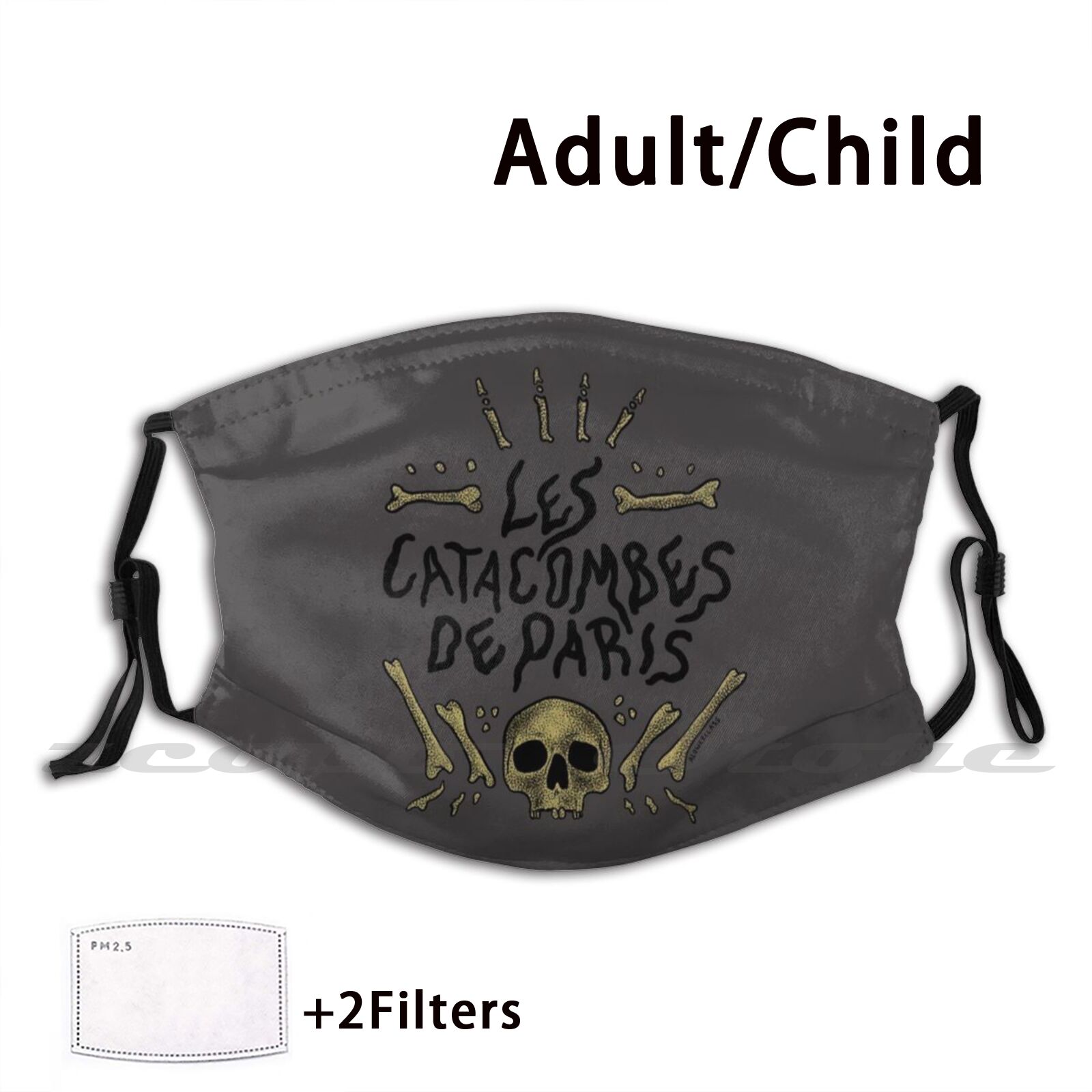 Les Catacombes De Paris หน้ากาก Diy ล้างทำความสะอาดได้ Pm2.5ปากยอดนิยม Les Catacombes De Paris Catacombs Death Dead Skull