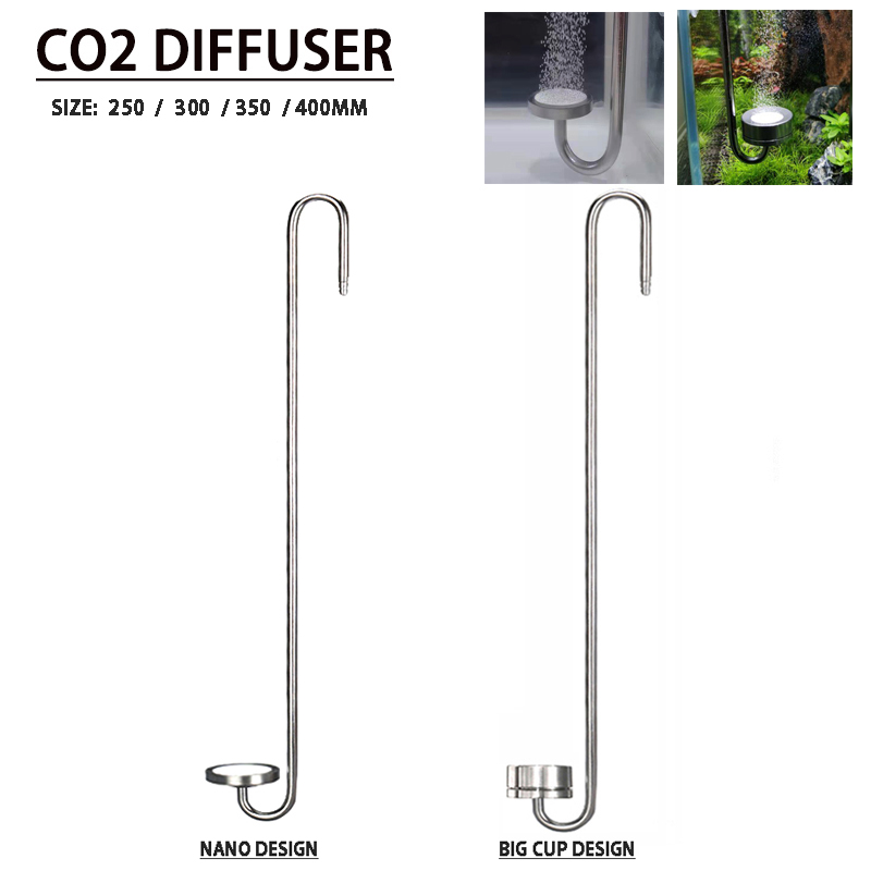 Difusor de CO2 para acuario ZRDR, atomizador de Material de acero inoxidable, refinador de disco cerámico, utilizado para accesorios de crecimiento de plantas acuáticas
