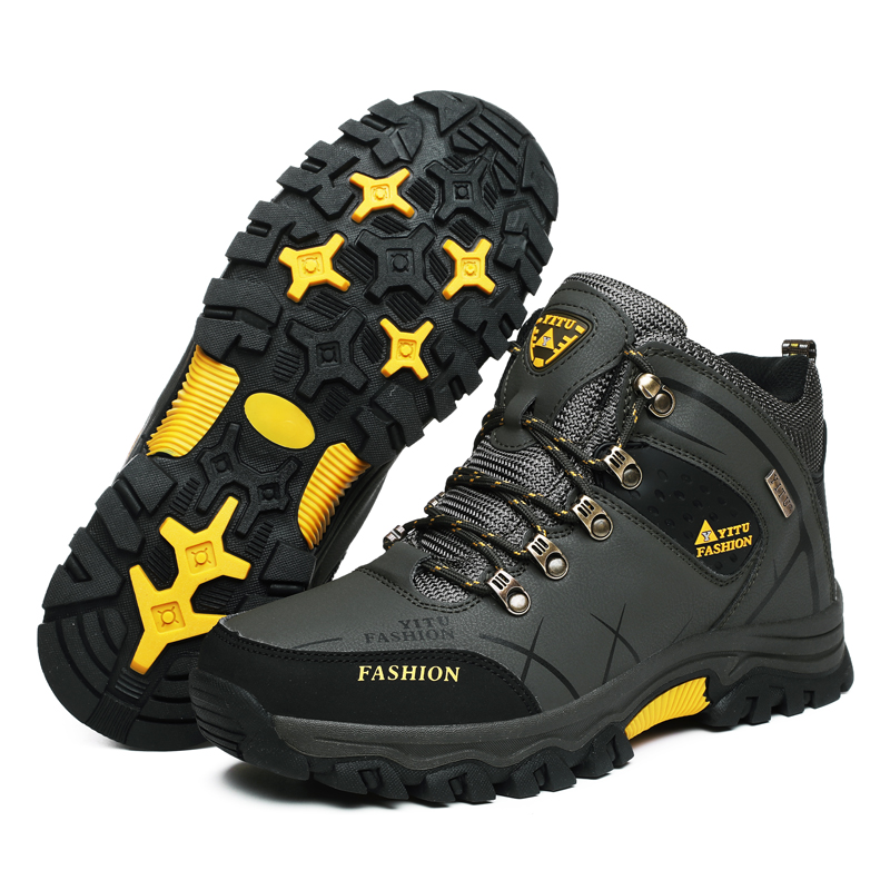 Marke Männer Winter Schnee Stiefel Wasserdichte Leder Turnschuhe Super Warm herren Stiefel Outdoor Männlichen Wanderschuhe Arbeit Schuhe Größe 39-47
