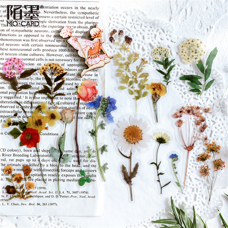 40 ピース/バッグ植物花キノコイチョウペットデコ日記ステッカースクラップブッキングプランナー装飾文具ステッカー Diy 写真