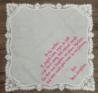 女性のためのパーソナライズされたレースのハンドバッグ,ウェディングギフト,結婚式のハンカチ,ママへのギフト,12個