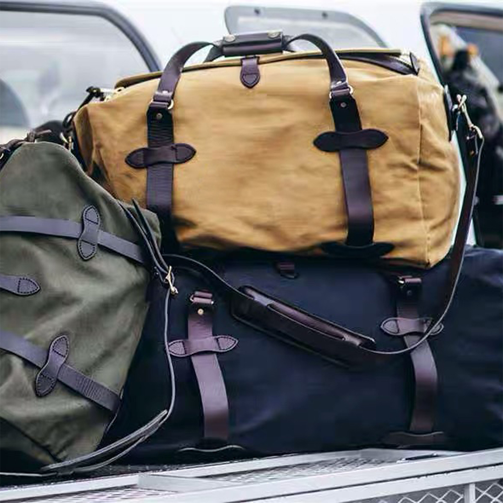 CD70325 Size 50x 33 X 30 Super Quality Genuine Cowhide & 22oz Wax Canvas Water Proof YKK Zipper Vintage Duffle Bag